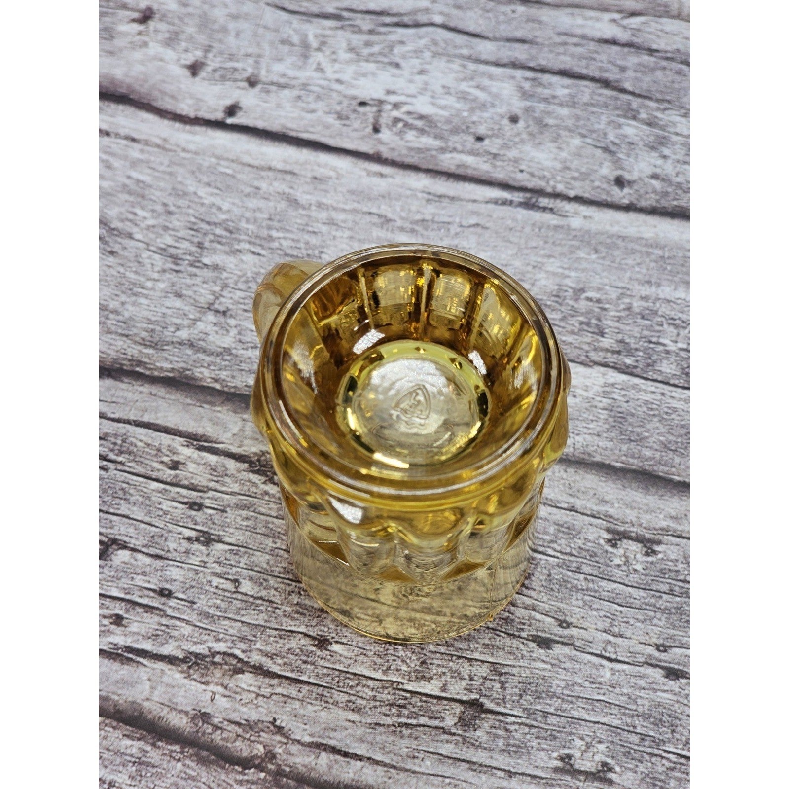 Vintage Federal Amber Mini Beer Mug Shot Glass 1970s Gold Glass