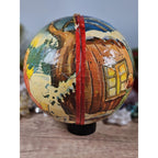 Vintage German Paper Mache Christmas Ball Ornament Candy Container