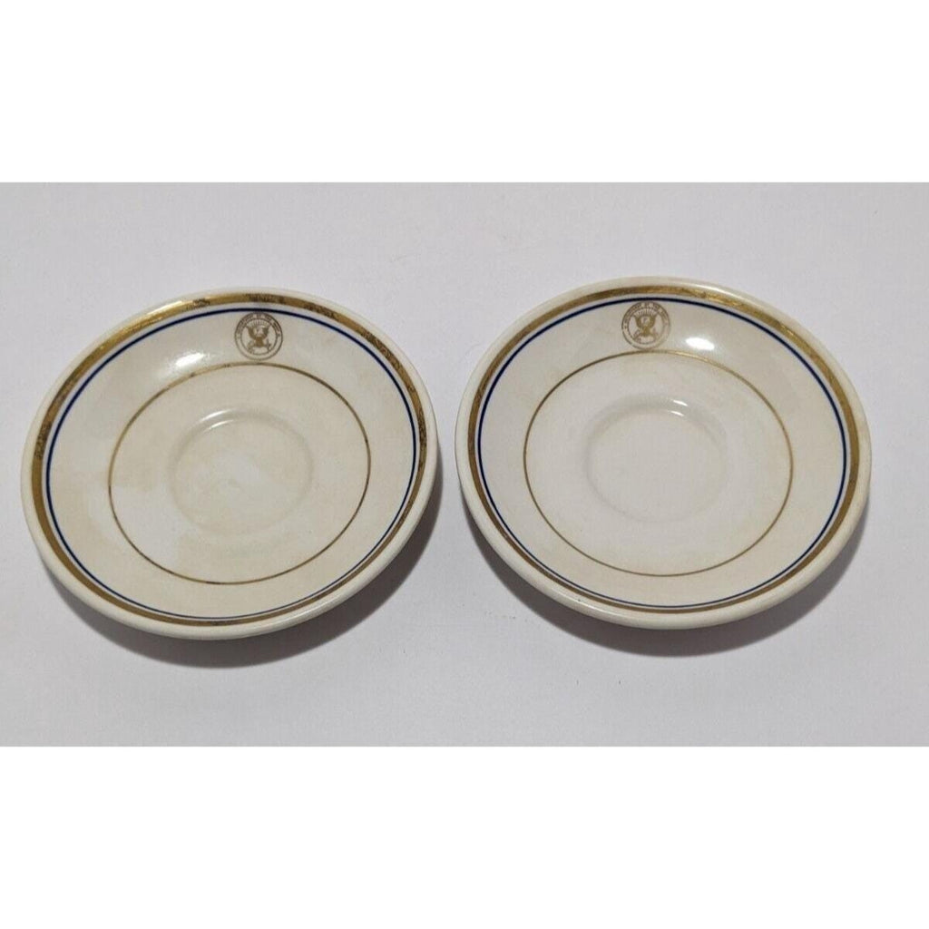Homer Laughlin US Navy Saucer Plates Set of 2 Vintage USN China