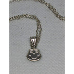 Vintage Sterling Silver Frog Pendant Necklace 16 Inch Chain