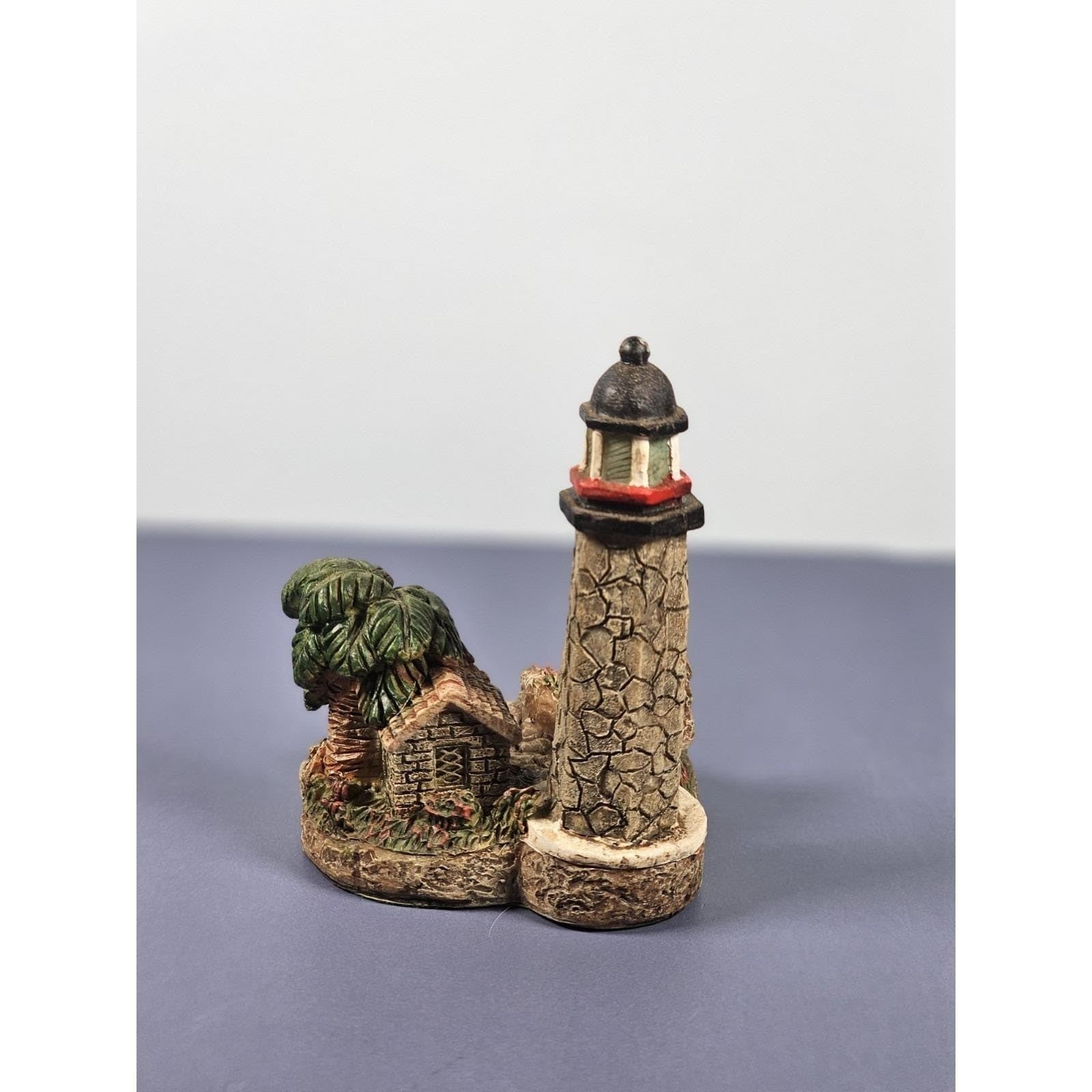 Ks Collection Lighthouse Figurine Palm Tree Cottage 1990s