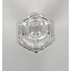 Vintage Faceted Crystal Candlestick Holder Hexagonal Base 5 Inch