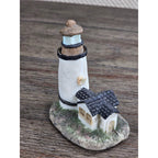 Mini Coastal Lighthouse Figurine Resin Nautical Decor Small Shelf Accent