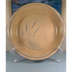 Handcrafted Sea Oats Ceramic Serving Bowl Blue Wheat 11.5"