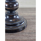Vintage Wood Table Lamp 30" Tall Black Gold Distressed Base