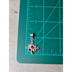 Vintage Sterling Silver Multi-Stone Gemstone Pendant, 925 Floral Design No Chain