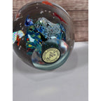 Dynasty Gallery Glass Paperweight Ocean Swirl Art Glass