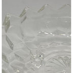 Vintage Fostoria American Cubist Glass Bowl 3 Footed Sawtooth Rim