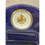 Mercedes Wind Up Clock Germany Blue Ceramic Mantel Clock