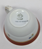 Floral Design Condol Saucer And Tea Cup With Gold Trim