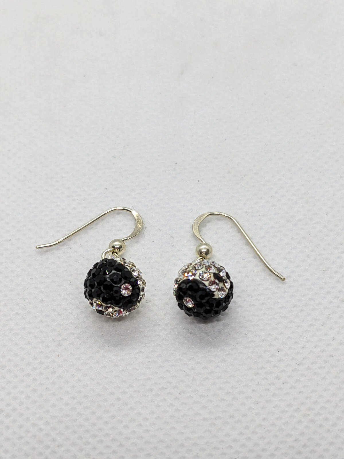 925 Sterling Silver Yin Yang Dangle/Drop Earrings