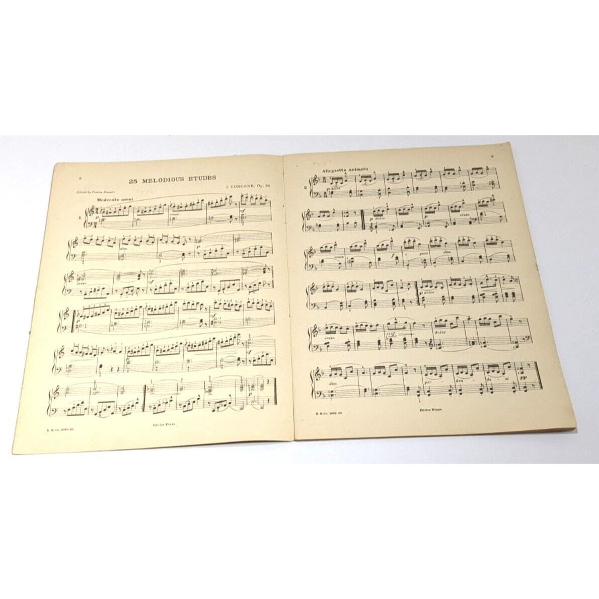 Concone 25 Melodious Etudes Op 24 Piano Book Evans Edition