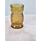 Vintage Wheaton Amber Pineapple Glass | Textured Mid Century Drinkware