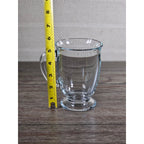 Vintage Clear Glass Pedestal Mug with Handle | Footed Coffee Cup