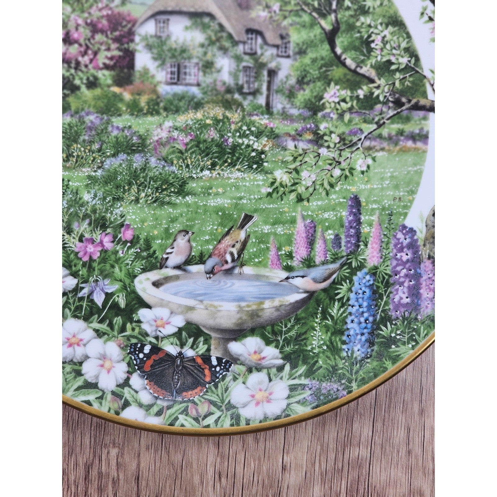 Franklin Porcelain June in a Country Garden Plate by Peter Barrett 9"