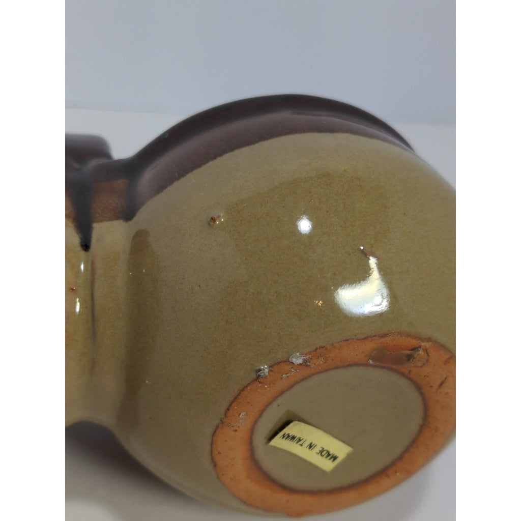 Vintage Brown Ceramic Double Jam & Jelly Crock Server with Lids