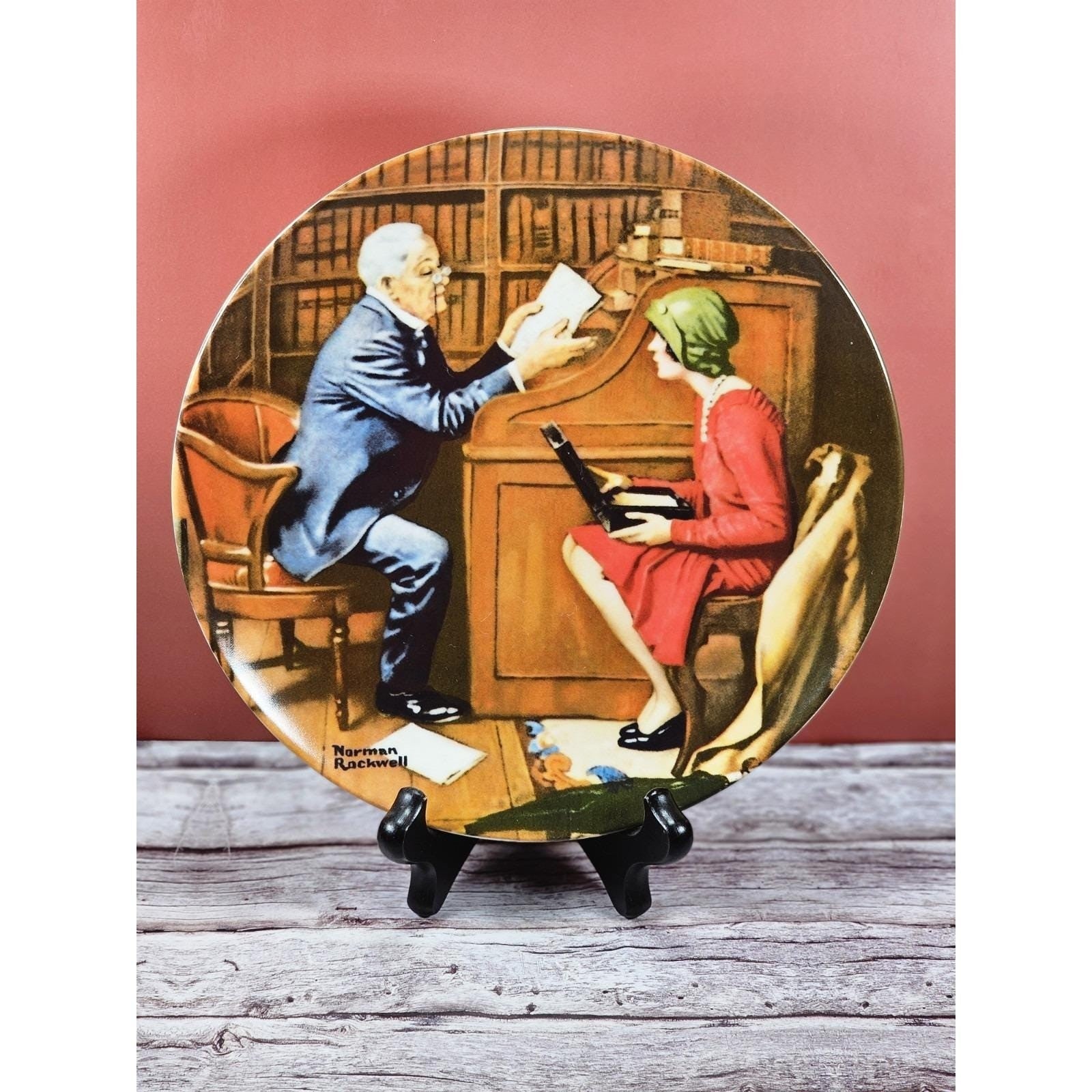 Vintage 1986 Norman Rockwell "The Professor" Plate 8.5" Knowles