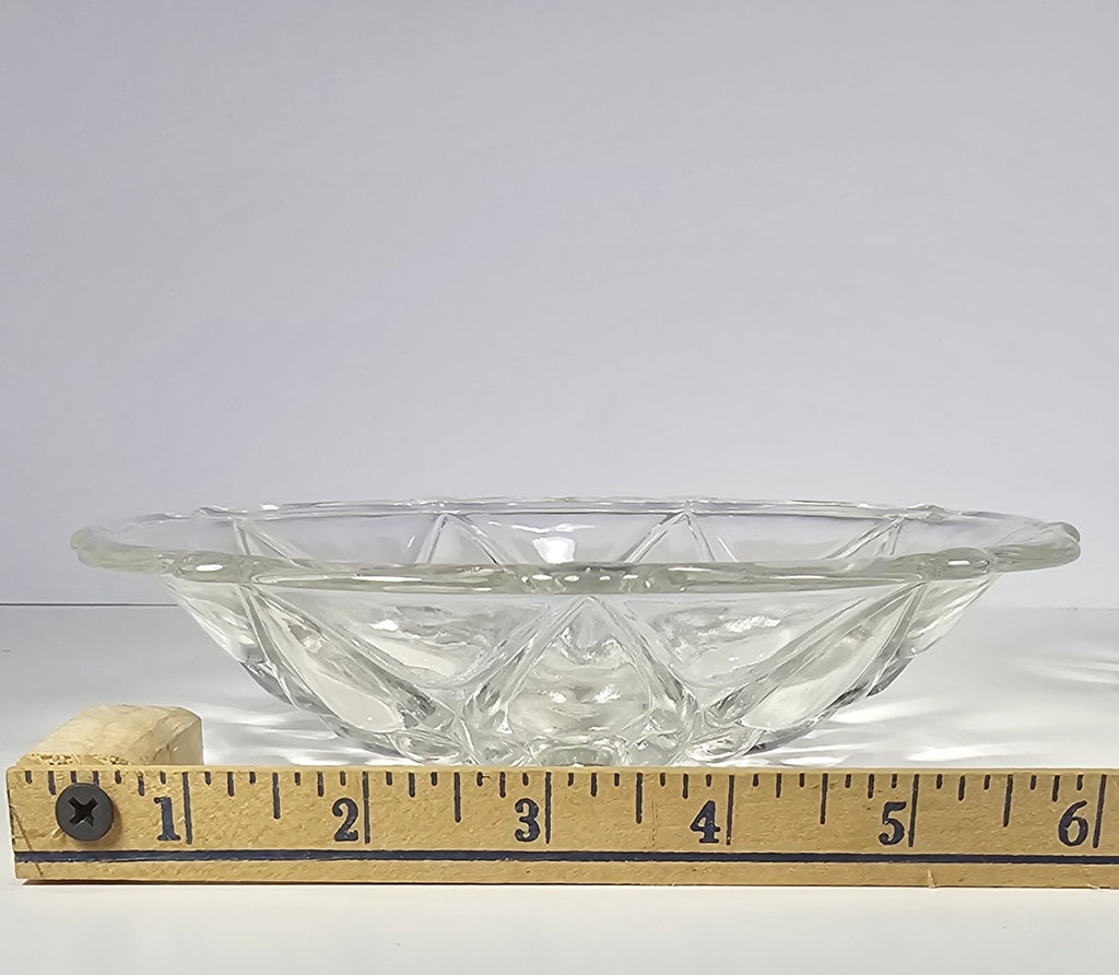 Set of 2 Anchor Hocking Footed Teardrop  Dot #920 Bowl 1960s