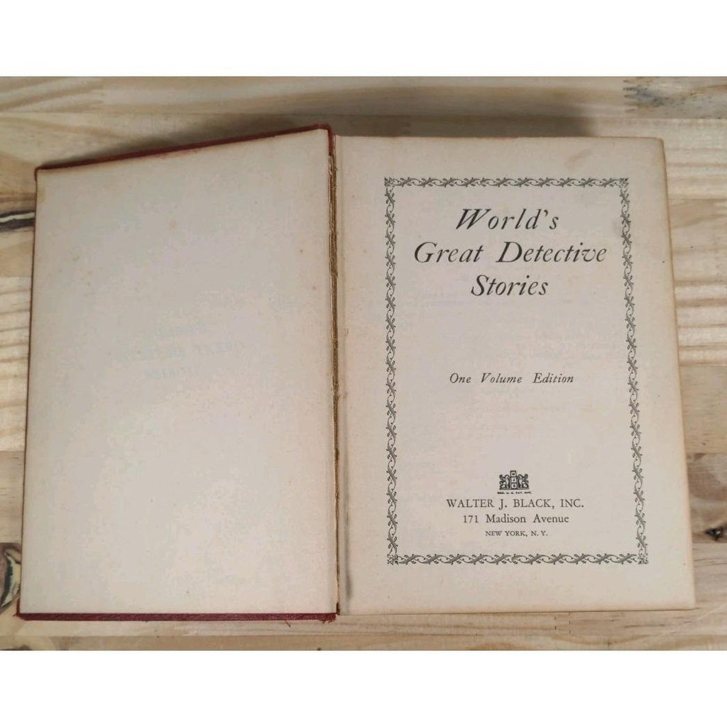 Vintage 1928 Worlds Great Detective Stories One Volume Edition Walter J Black