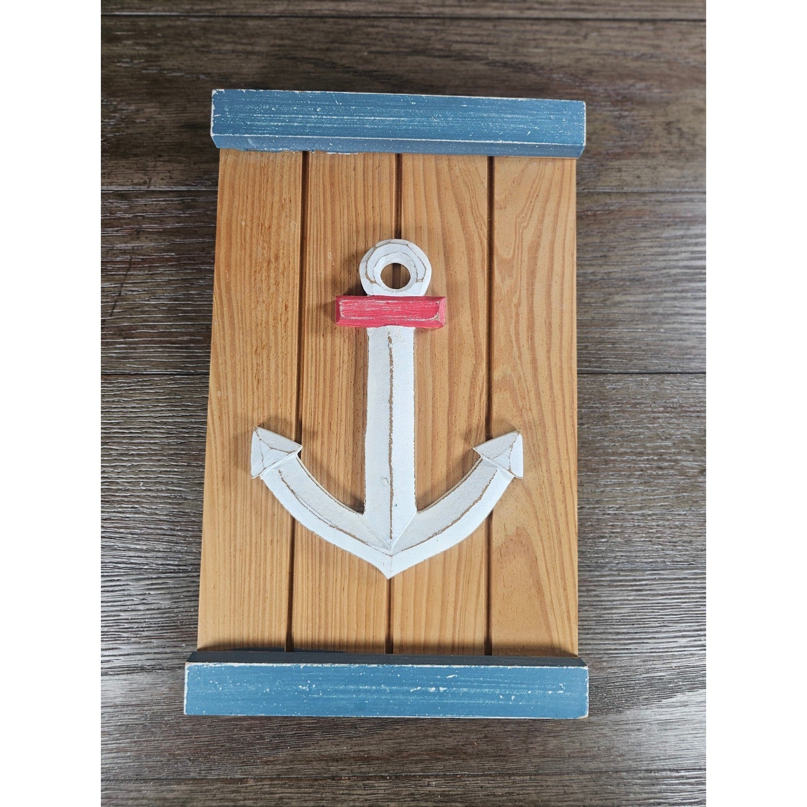 Vintage Nautical Anchor Wood Wall Decor Coastal Farmhouse Plaque