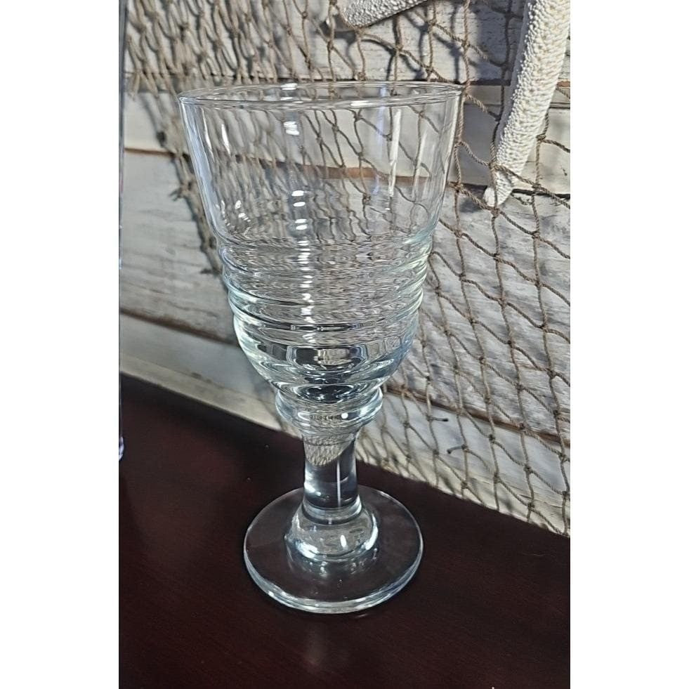 Libbey Sirrus Clear Goblet Ribbed Glass Water Wine Glass