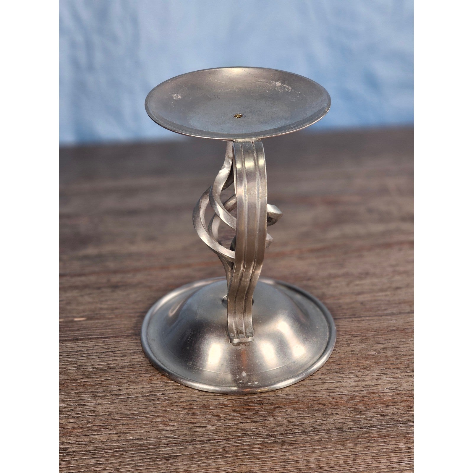 Vintage Bradford Exchange Solid Brass Candle Holder Twisted Stem Design