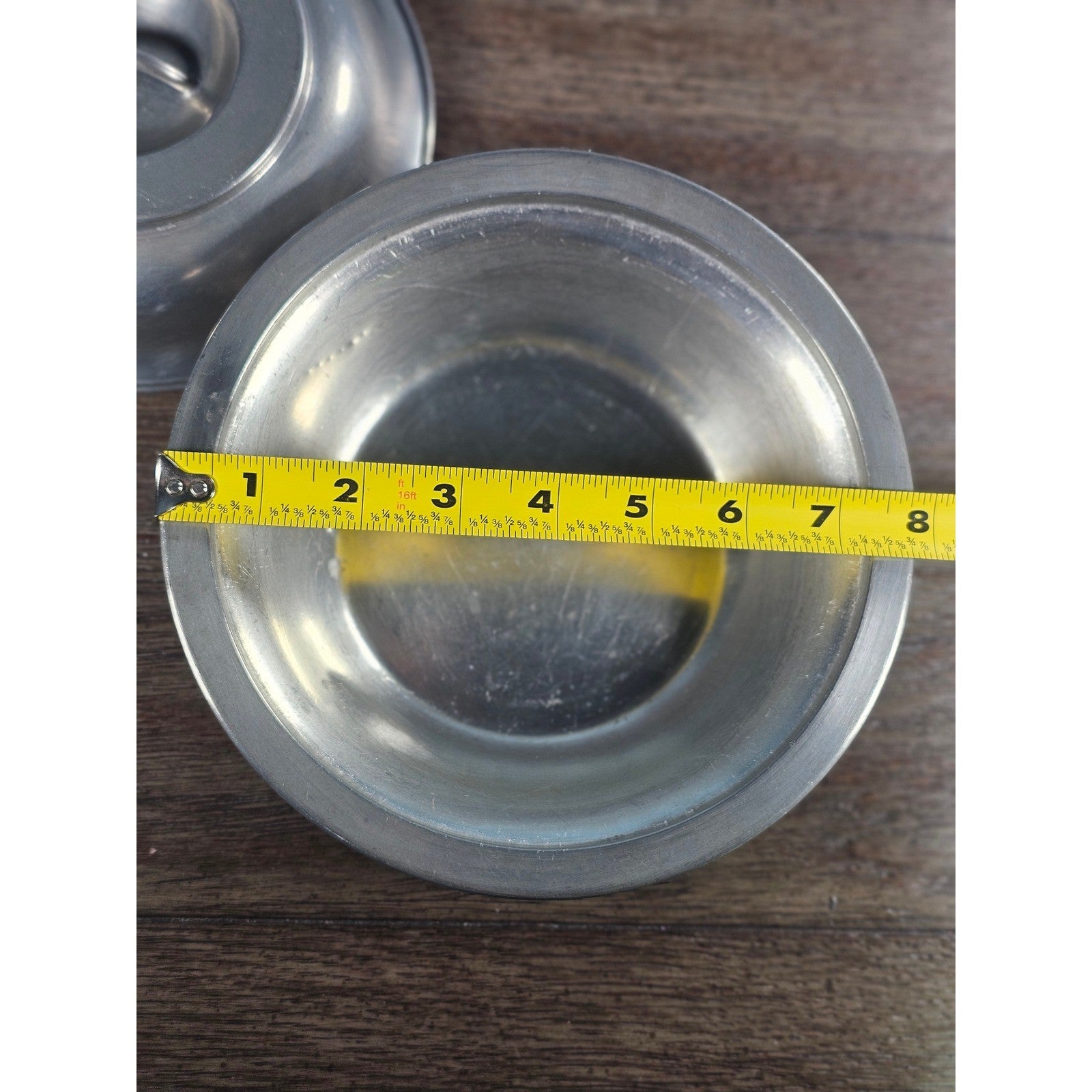 Vintage Genuine Pewter Lidded Dish | Stamped Pewter Covered Bowl