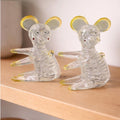 Vintage Lucite Mouse Figurines Clear Yellow Hong Kong