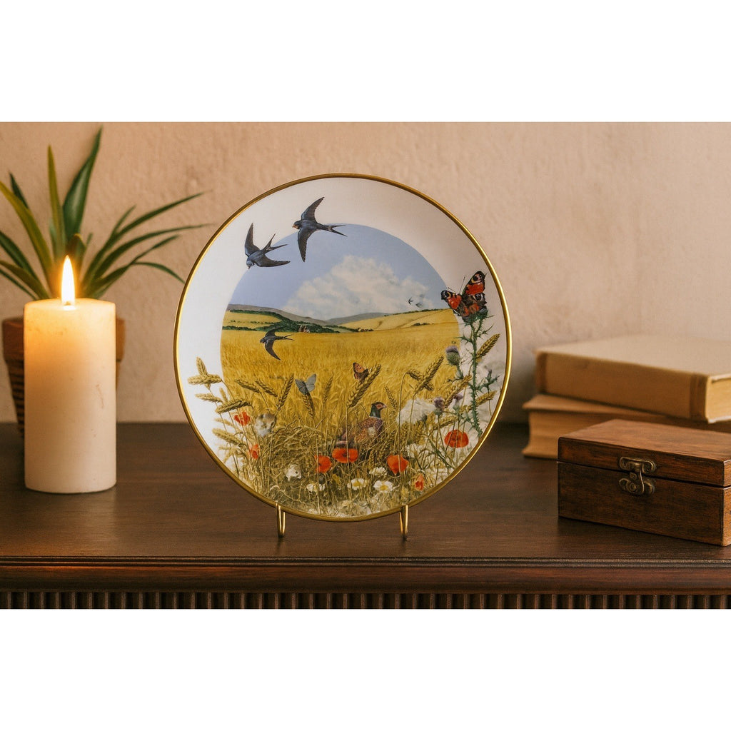 Vintage Franklin Porcelain Plate Wheatfields in August Peter Barrett 1979