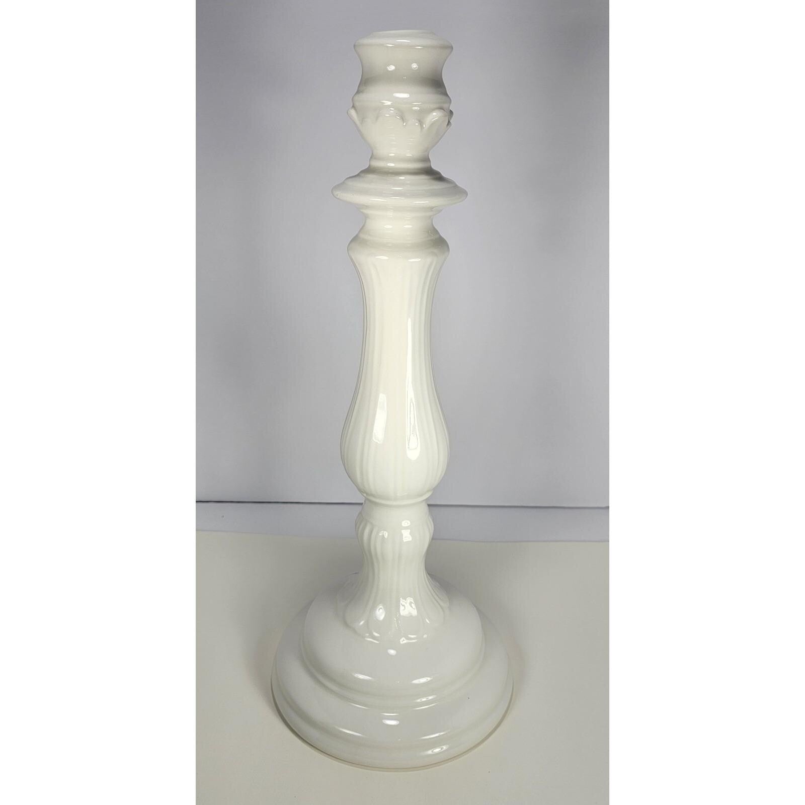 Vintage Williams-Sonoma Italian White Porcelain Pillar Candle Holder 16.25"