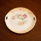 Leuchtenburg Germany Lusterware Tray Pink Roses Gold Trim 9.5"