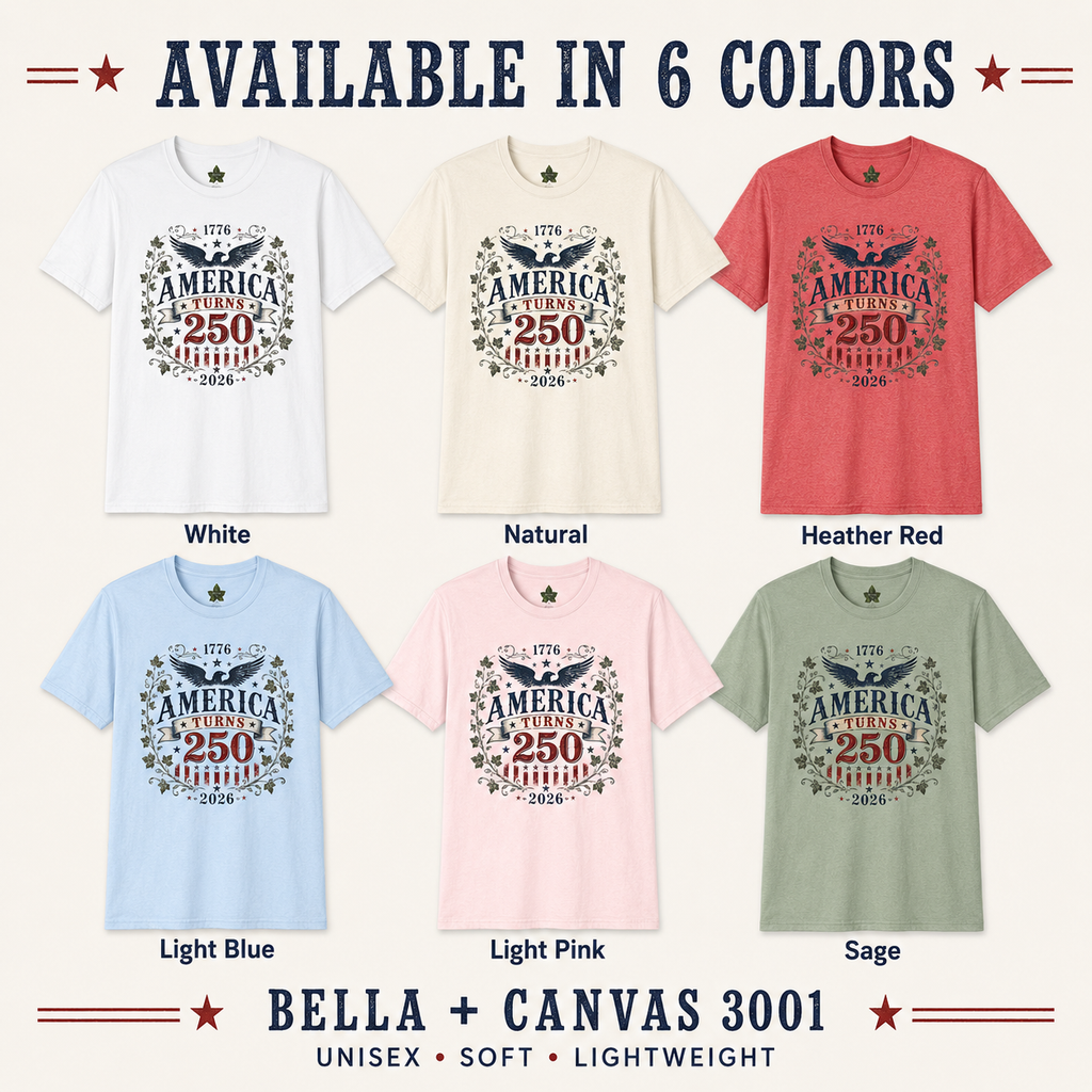 America Turns 250 Shirt 1776 2026 Patriotic Eagle 4th July Tee