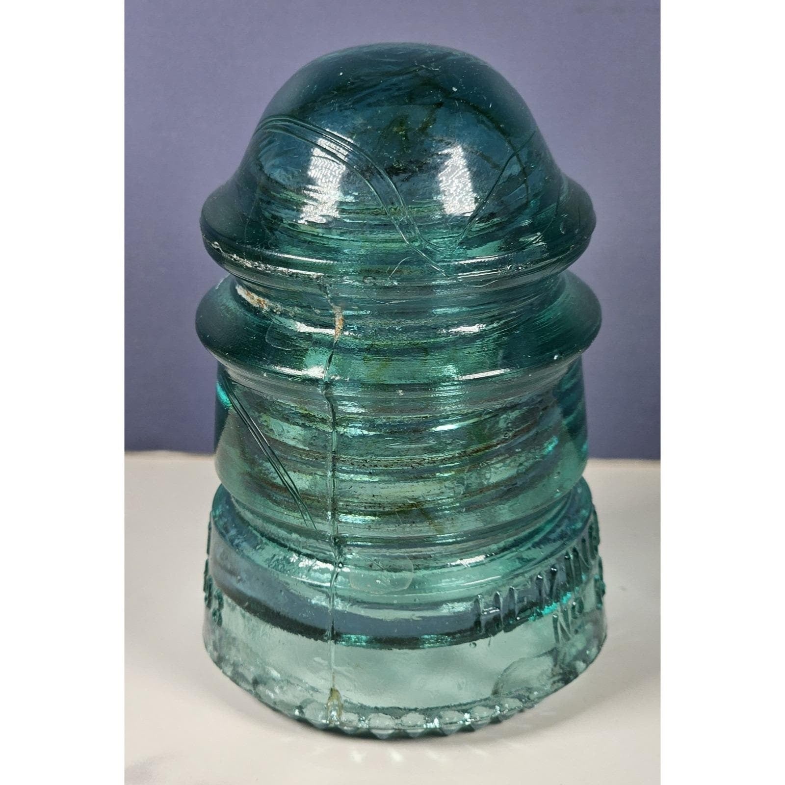 Vintage Hemingray No 12 Glass Insulator Aqua May 2 1893 Patent