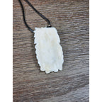 Vintage Buffalo Bone Carved Horse & Native American Figure Pendant Necklace