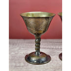 Vintage FB Rogers Silver Plate Goblets Set of 2 Twisted Stem Spain