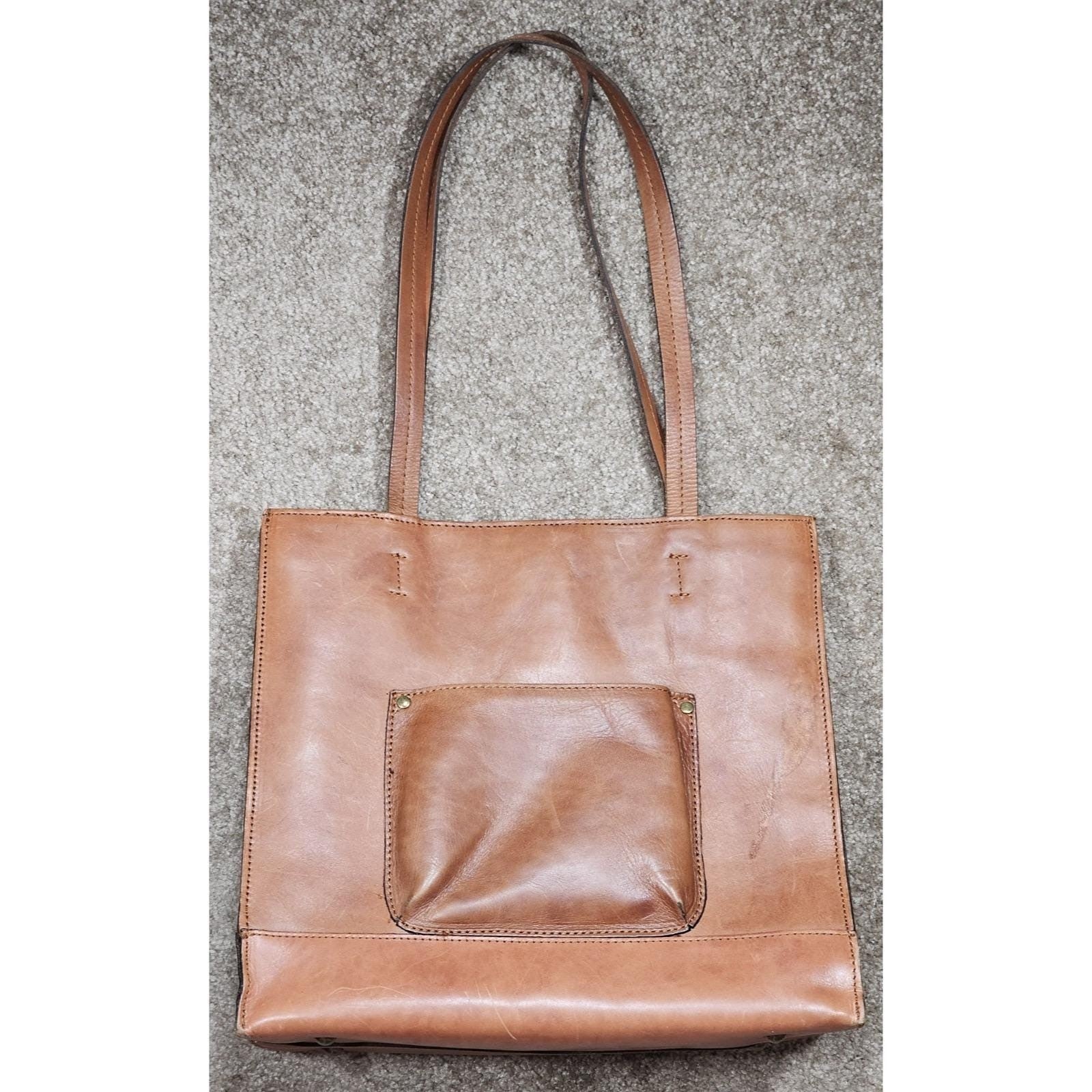 Patricia Nash Toscano Leather Tote Floral Tobacco Brown Handbag