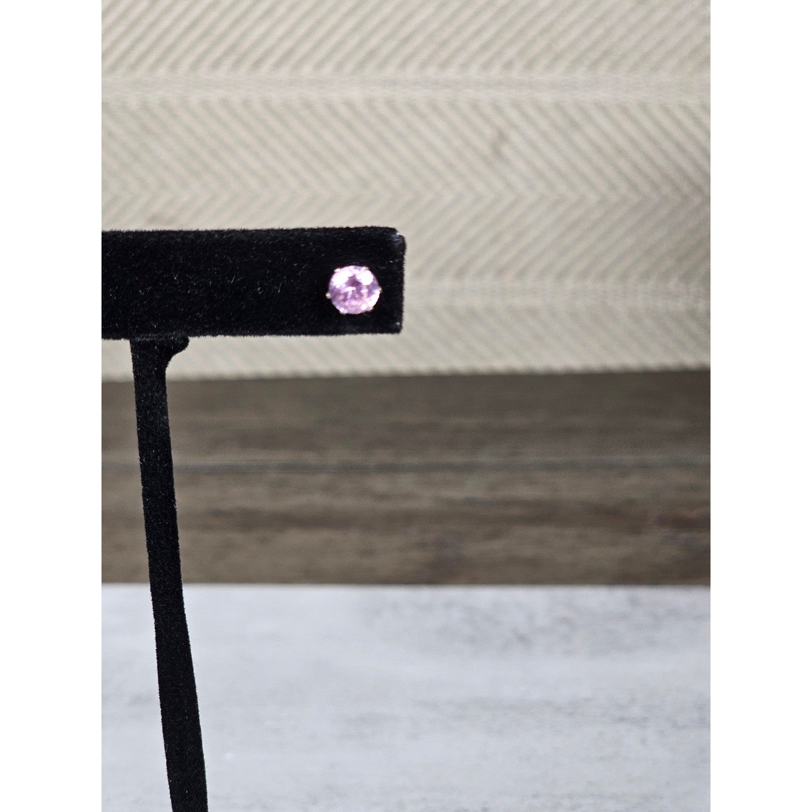 Vintage Pink Rhinestone Stud Earrings Round Faceted Post Earrings