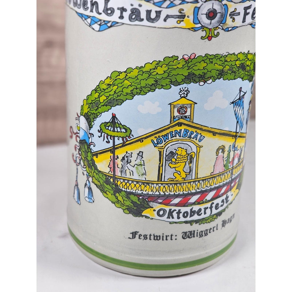 German Beer Stein Lowenbrau Oktoberfest Rastal Pewter Lid