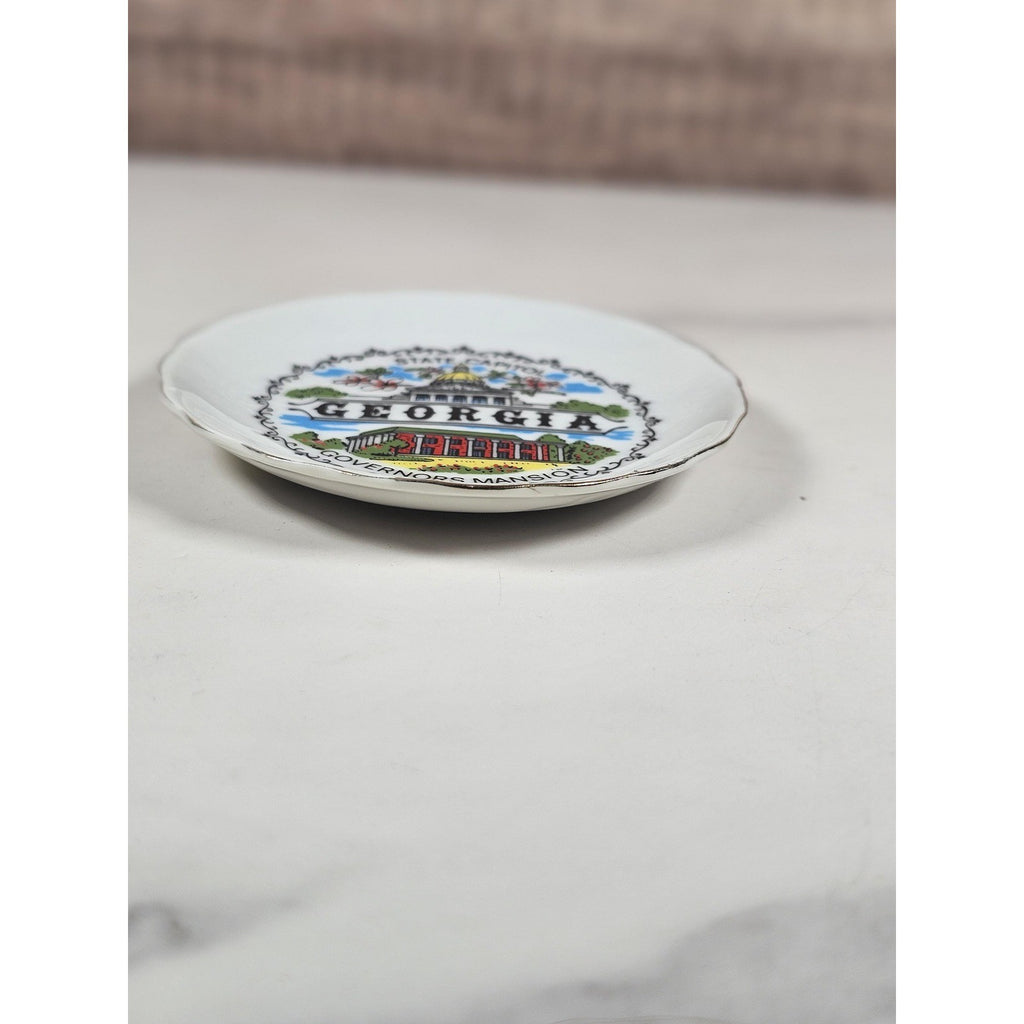 Vintage Georgia Souvenir Plate Mini Capitol Governor Mansion 3.5"