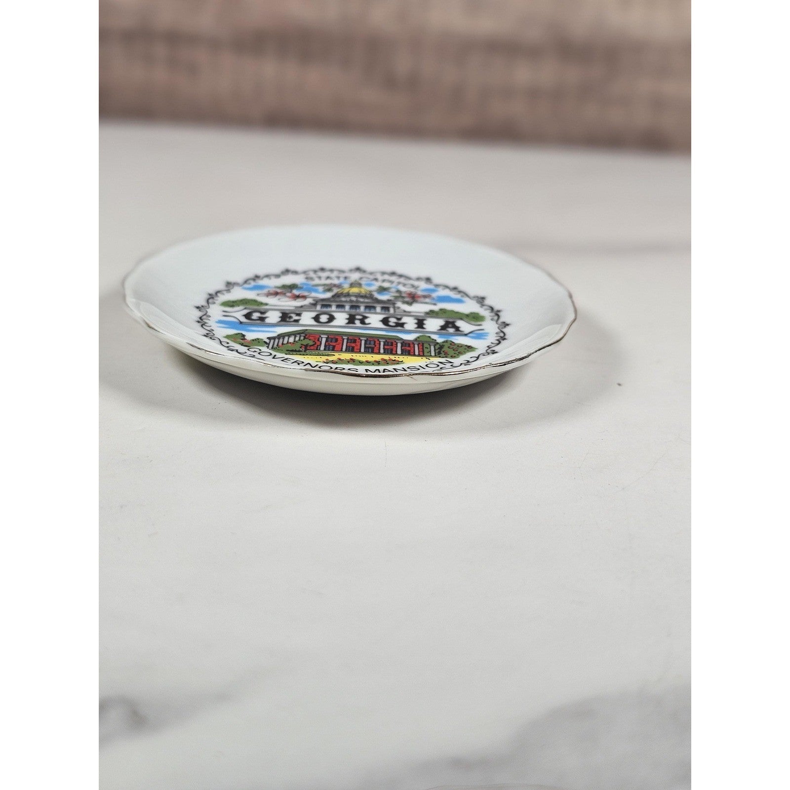 Vintage Georgia Souvenir Plate Mini Capitol Governor Mansion 3.5"
