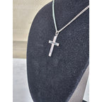 Vintage Silver Tone Cross Necklace with Chain Christian Jewelry