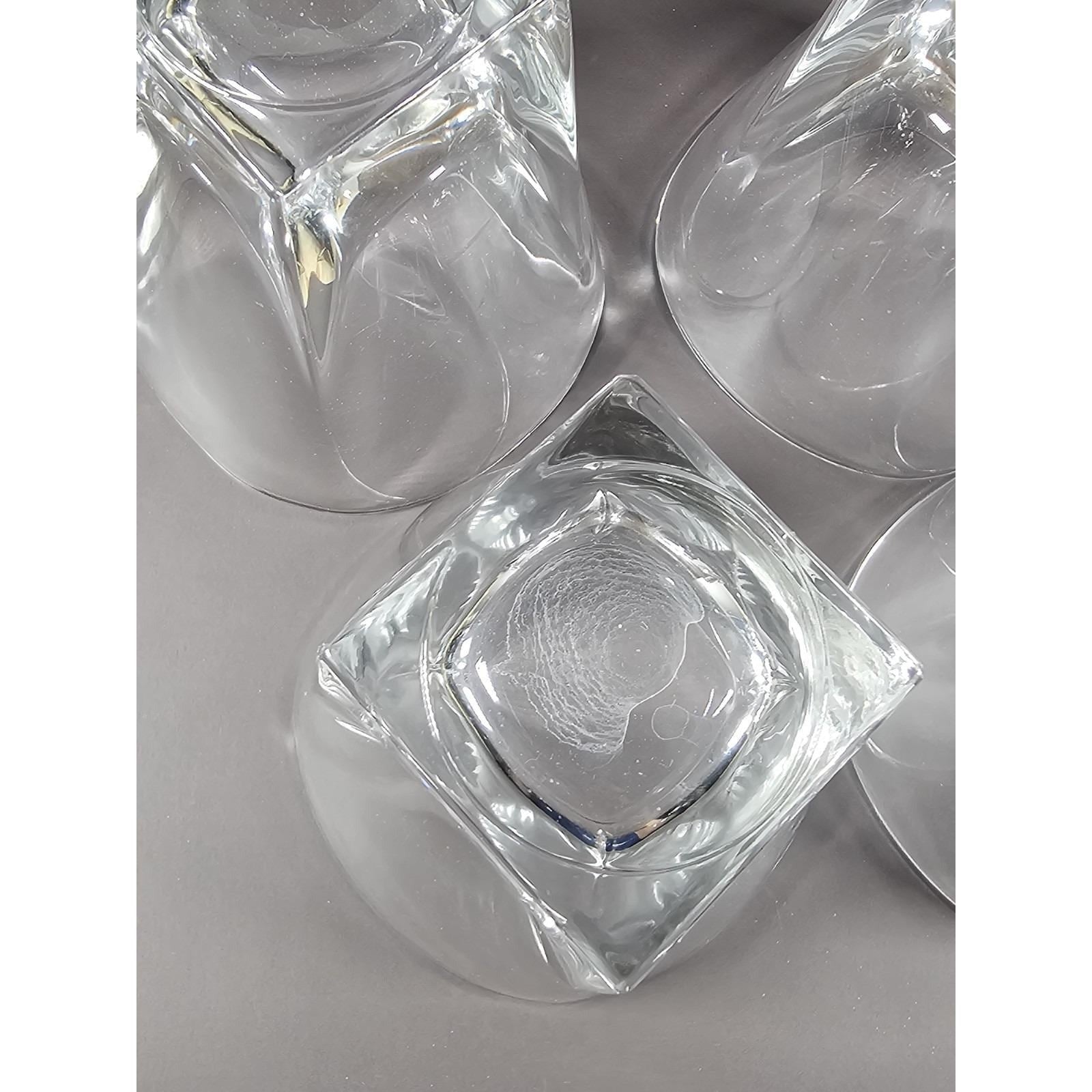 Vintage Lead Crystal Whiskey Glasses Set of 4 Square Base
