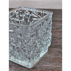 Vintage Avon Clear Pressed Glass Square Votive Candle Holder