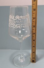 Flying Machine Brewing Company Wine Glass With Abstract Design