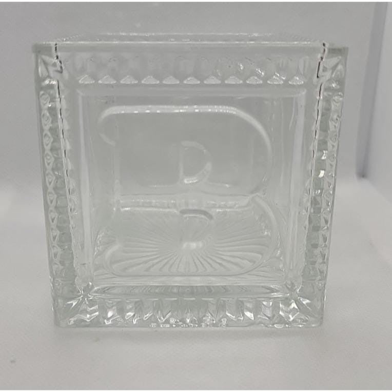 Vintage Mikasa Crystal Baby Keepsake Box BABY Glass Memory Box
