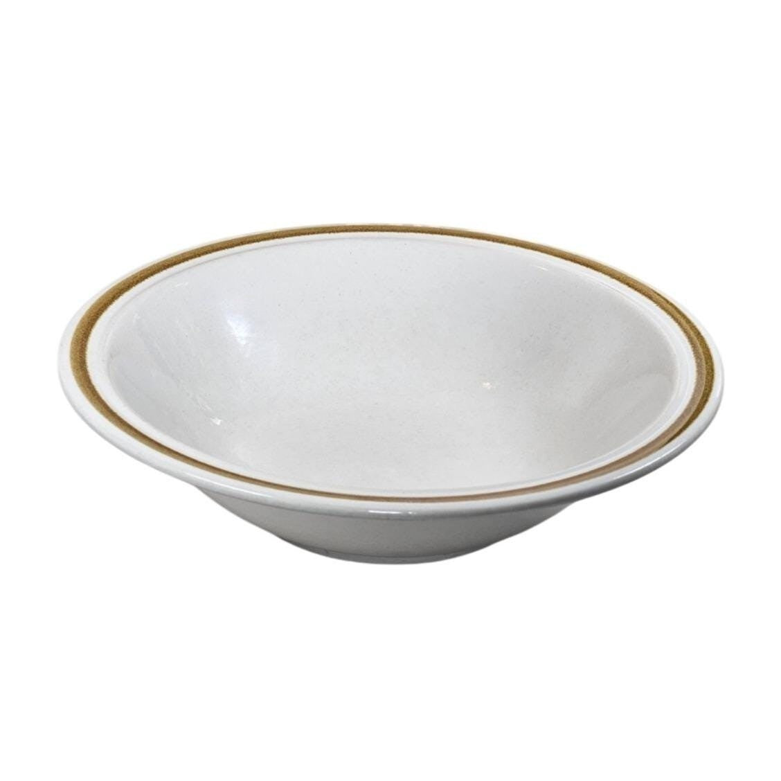 Design Four Stoneware Serving Bowl Brown Rim Made in Japan 9"