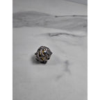 Vintage Hinged Locket Pendant with Inner Sphere & Dark Stone Accents