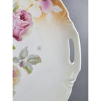 Leuchtenburg Germany Lusterware Tray Pink Roses Gold Trim 9.5"