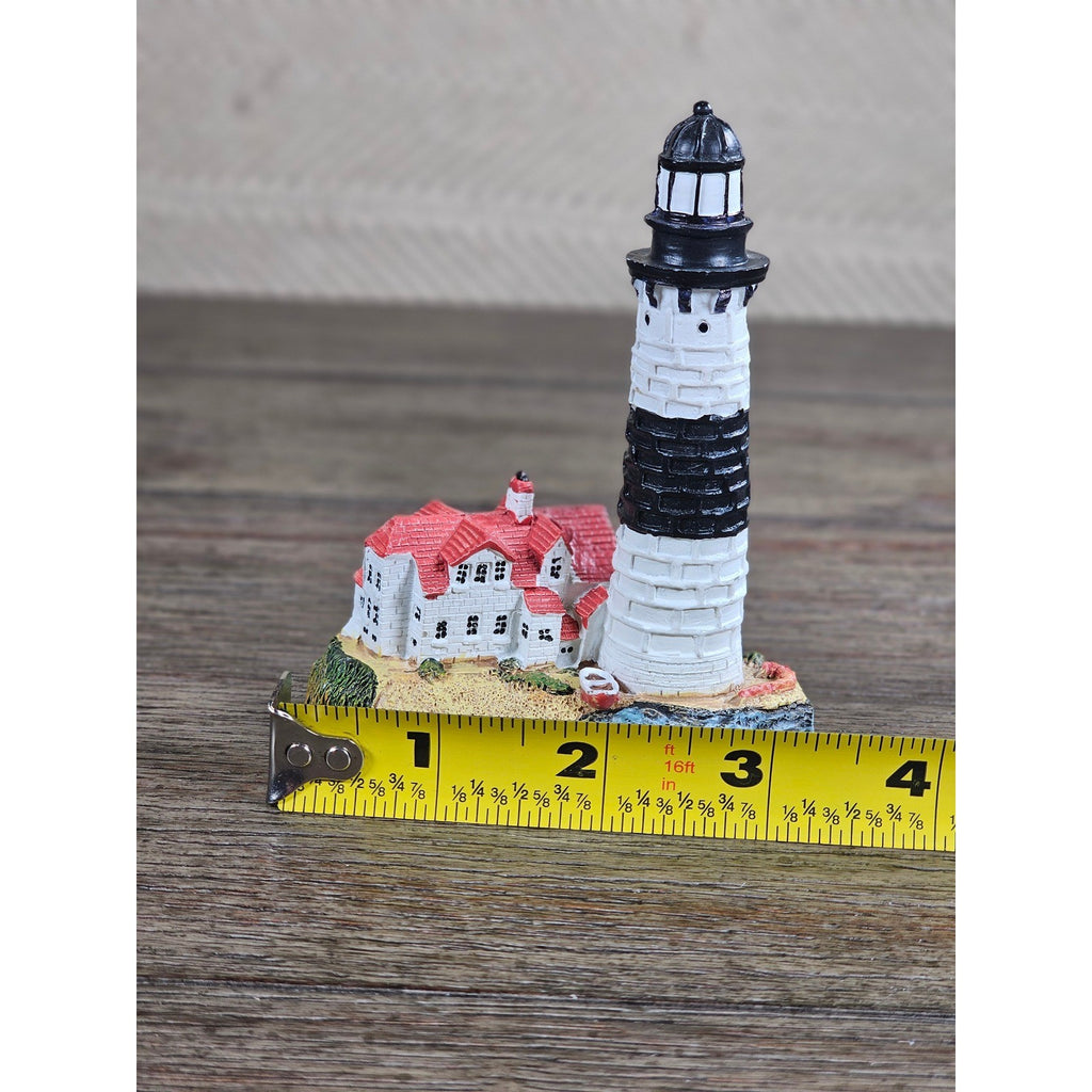 Miniature Lighthouse & Keeper's House Figurine Coastal Nautical Decor