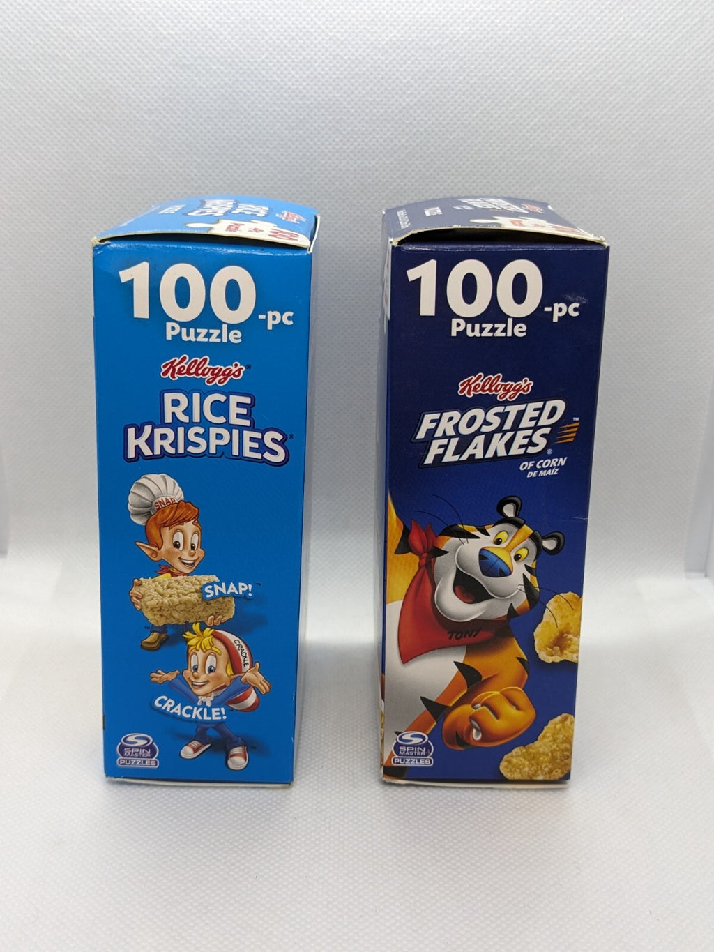 Lot of 2 Kelloggs Cereal Mini Box Puzzles Frosted Flakes & Rice Krispies 100 pcs